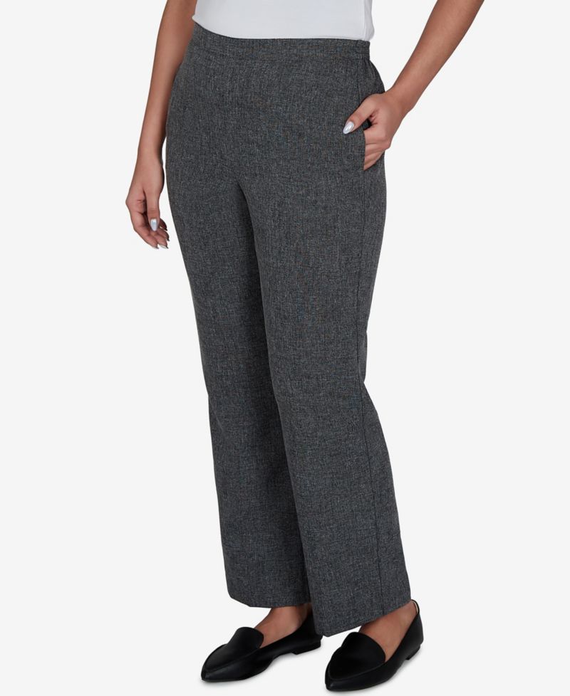 Petite Straight-Leg Pull-On Mid-Rise Pants
