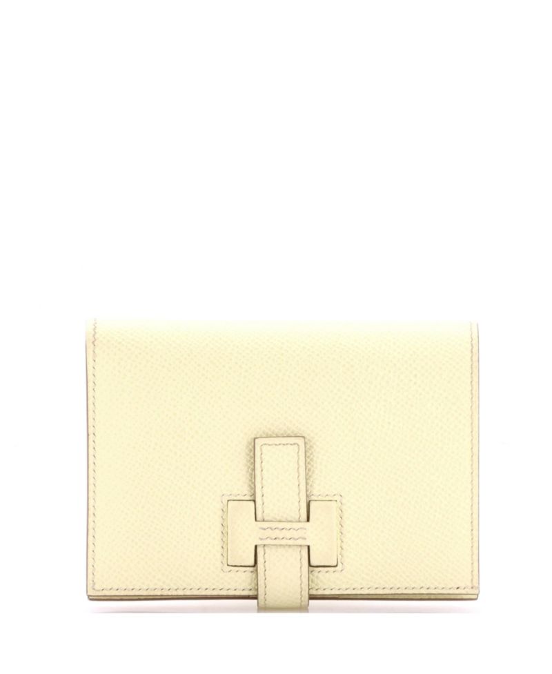 Pre-Owned Hermes Compact New H Passant Wallet Epsom