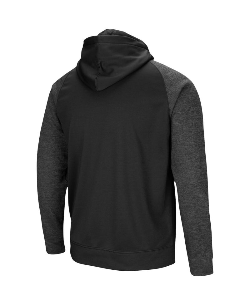 Men's Black Army Black Knights Big and Tall Blackout 2.0 Raglan Full-Zip Hoodie