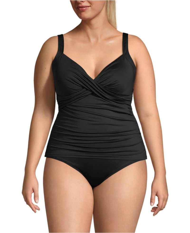 Plus Size Sweetheart Wrap Underwire Tankini Top
