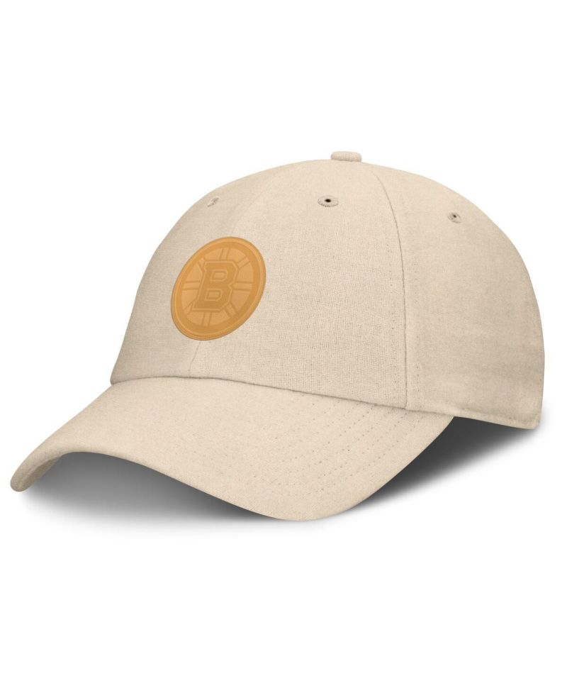 Men's Tan Boston Bruins Front Office Canvas Adjustable Hat