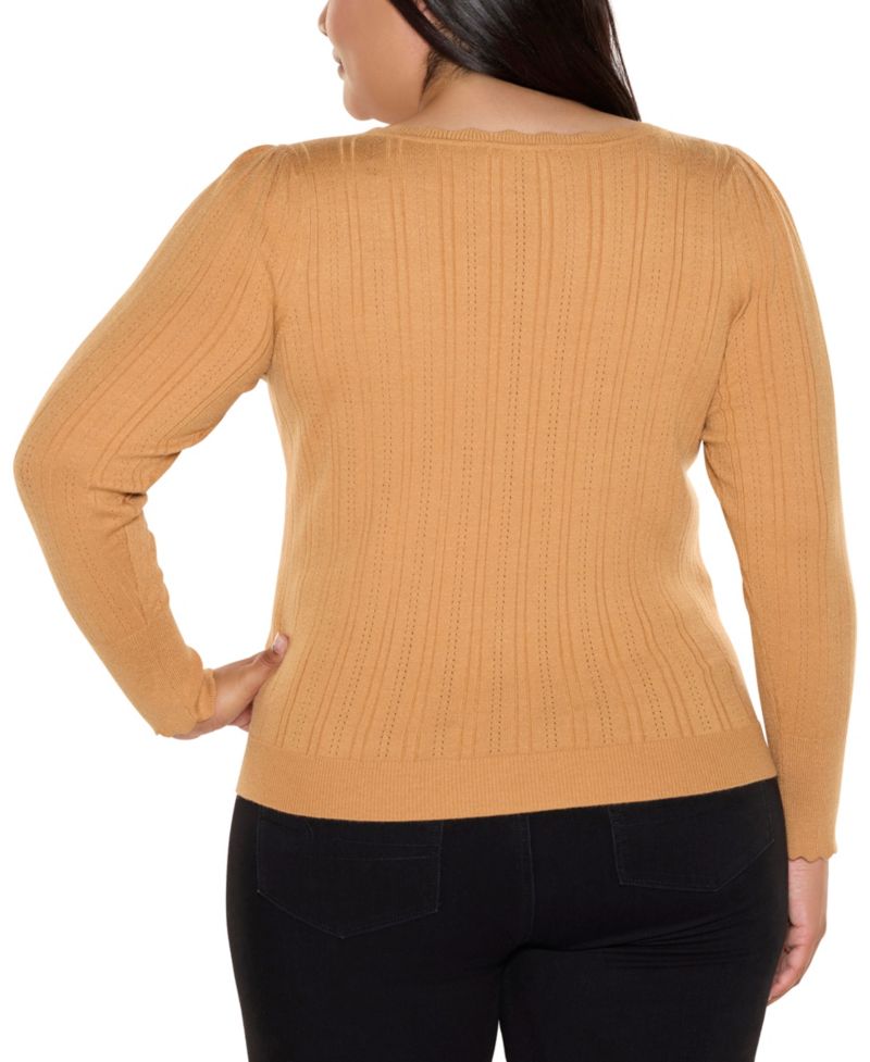 Women's Scalloped-Trim Boat Neck Sweater