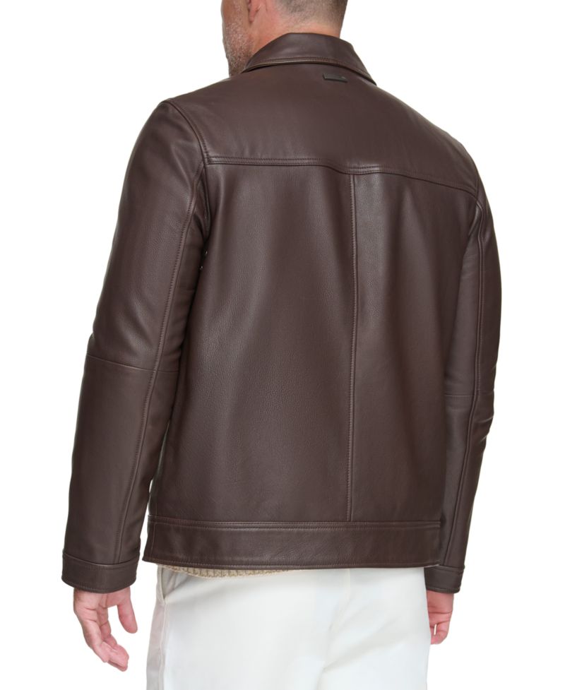 Men's Halen Genuine Pebbled Leather Trucker Jacket