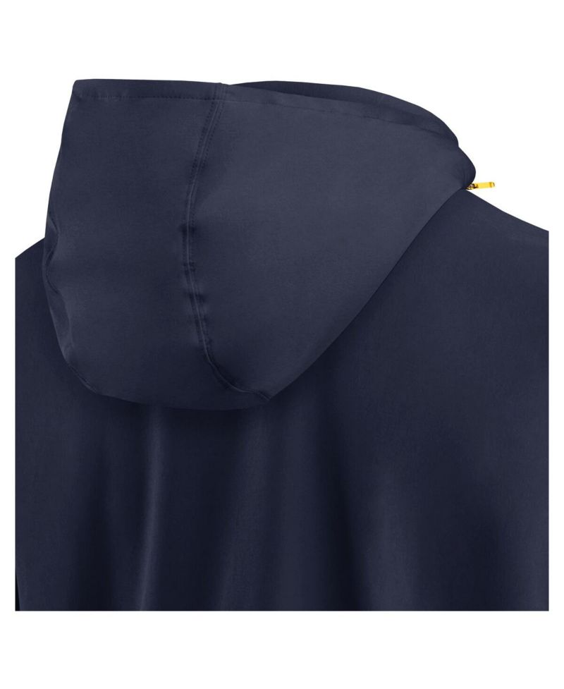 Men's Navy Michigan Wolverines Sideline Coaches Quarter-Zip Jacket