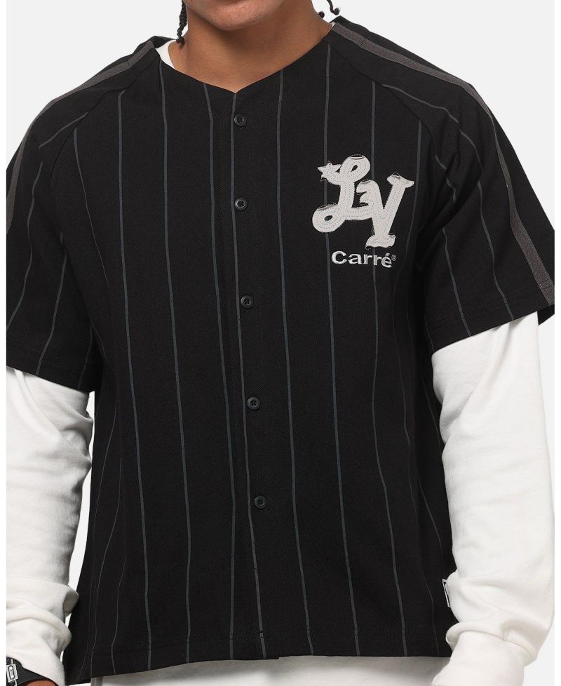 Men's City Series Pinstriped V-Neck Short-Sleeve Jersey