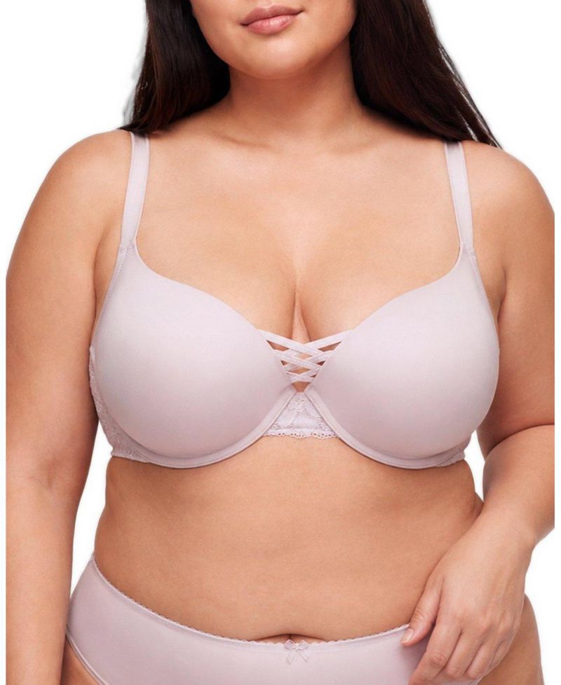 Plus Size Metallic Ava Lace Push-Up Plunge Bra