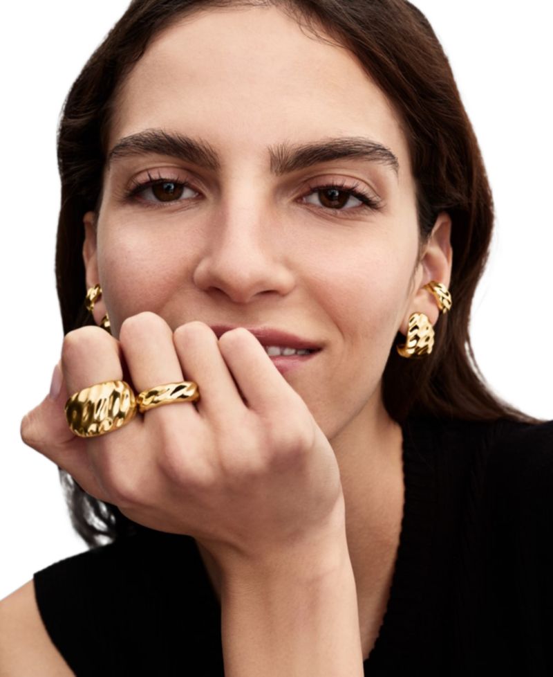 Rippled Wide Band Ring