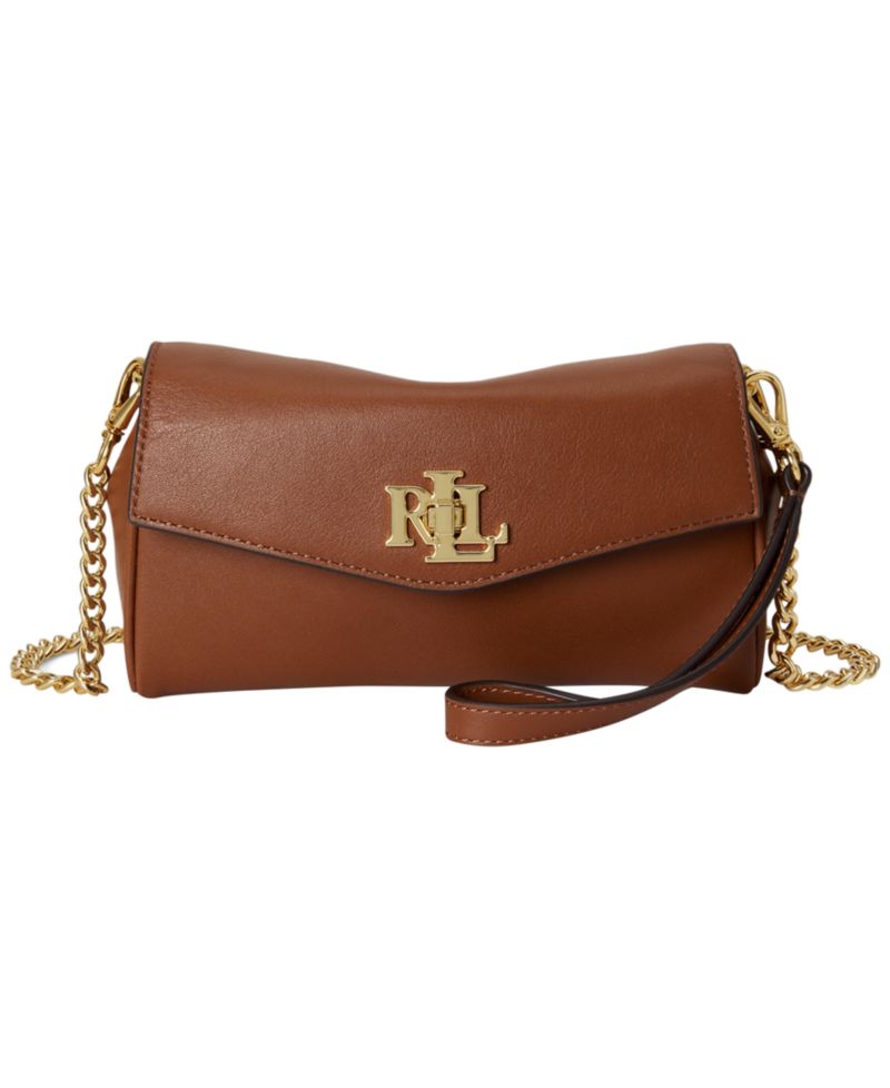 Turnlock Leather Wristlet Crossbody