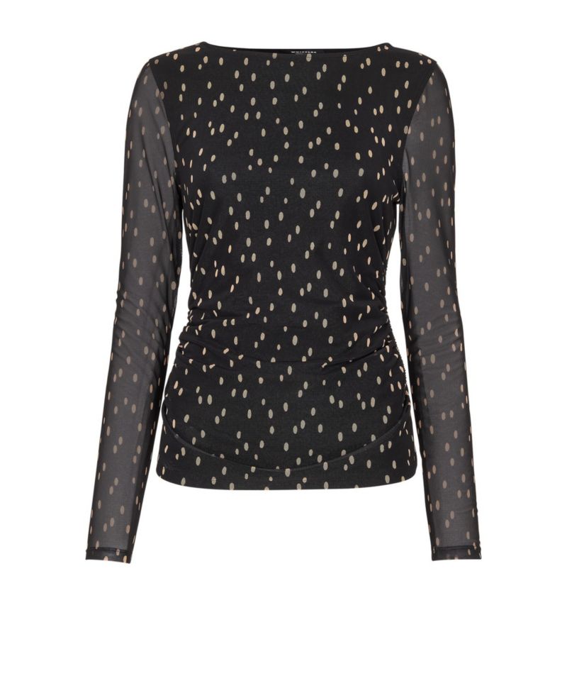 Women's Spot Print Mesh Jersey Top