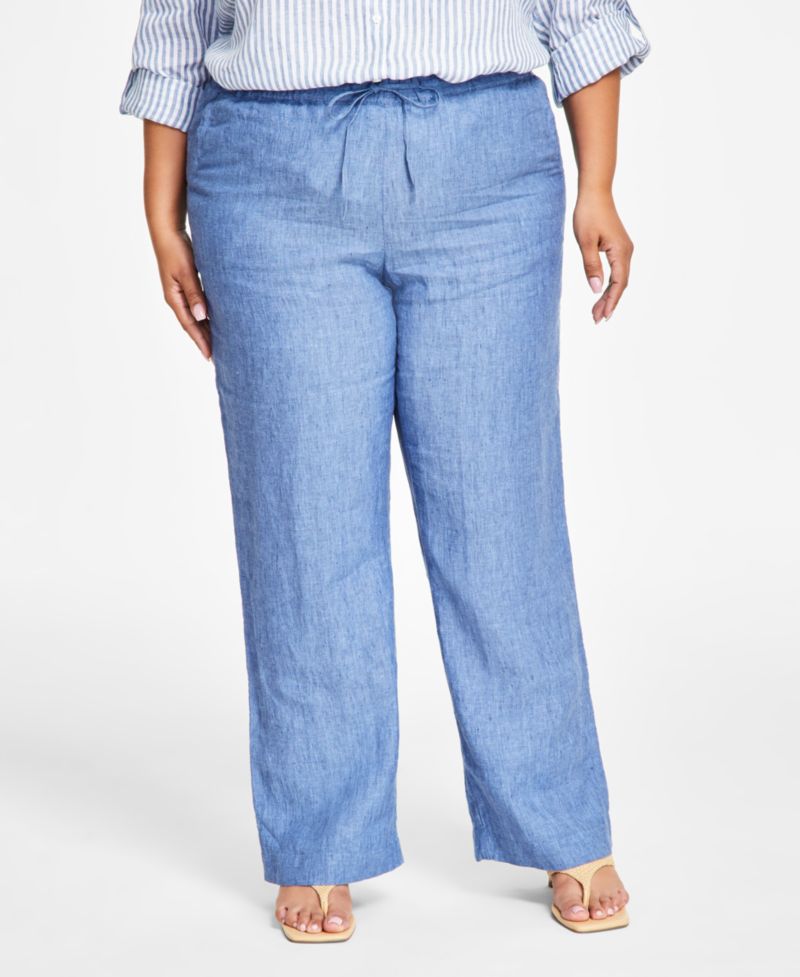 Women's 100% Linen Drawstring Pants