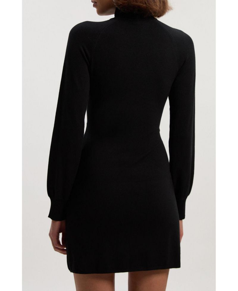 Women's Viscose Blend Popper Knit Mini Dress