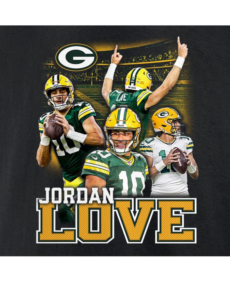 Jordan Men's Love Black Green Bay Packers Notorious Player Graphic T-Shirt