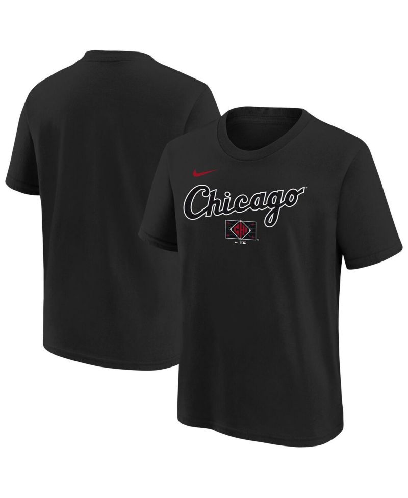 Big Boys and Girls Black Chicago White Sox 2025 City Connect Wordmark T-Shirt