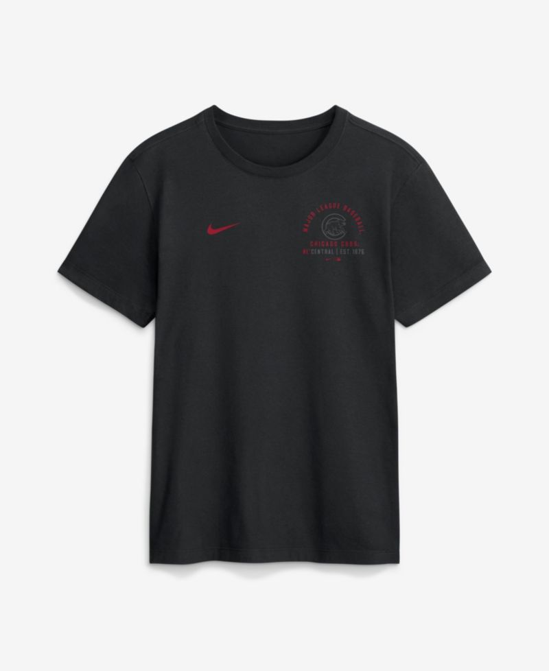 Men's Chicago Cubs Split Logo Screen-Print Graphic Crewneck T-Shirt