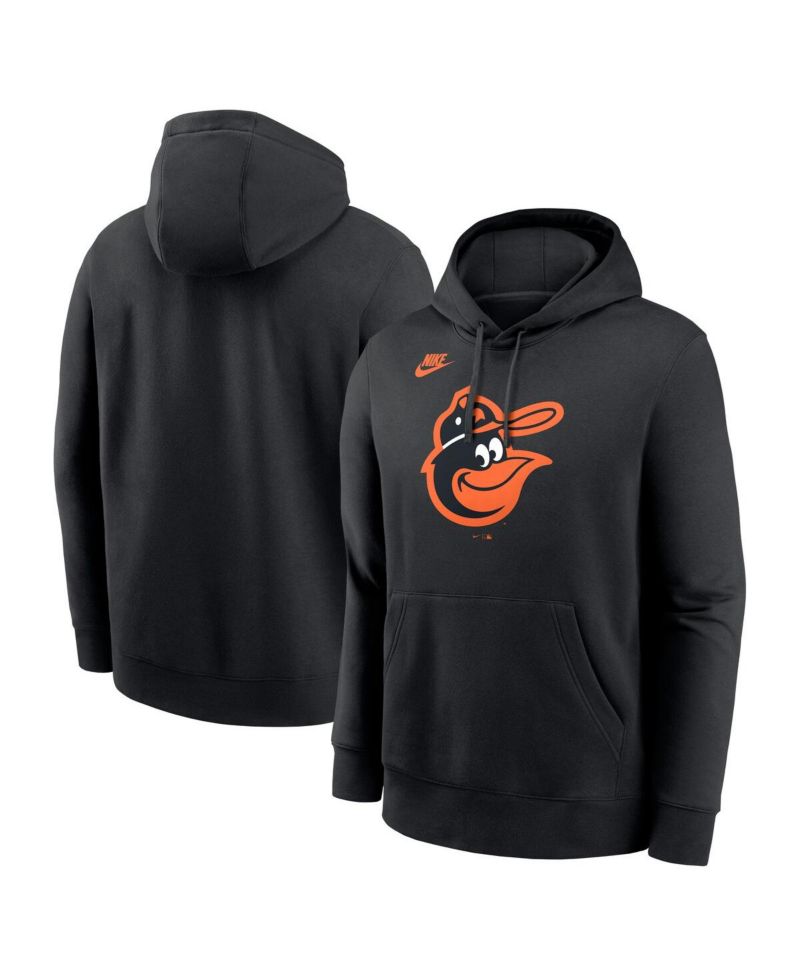 Men's Black Baltimore Orioles Cooperstown Collection Logo Club Pullover Hoodie