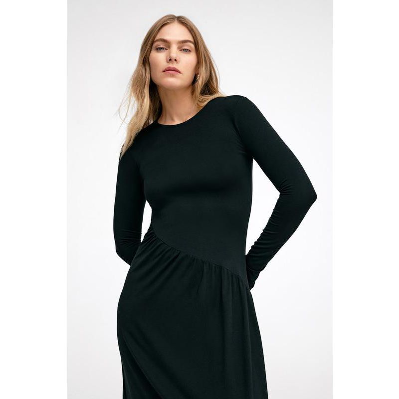Women's Laura Round-Neck A-Line Relaxed Jersey Midi Dress