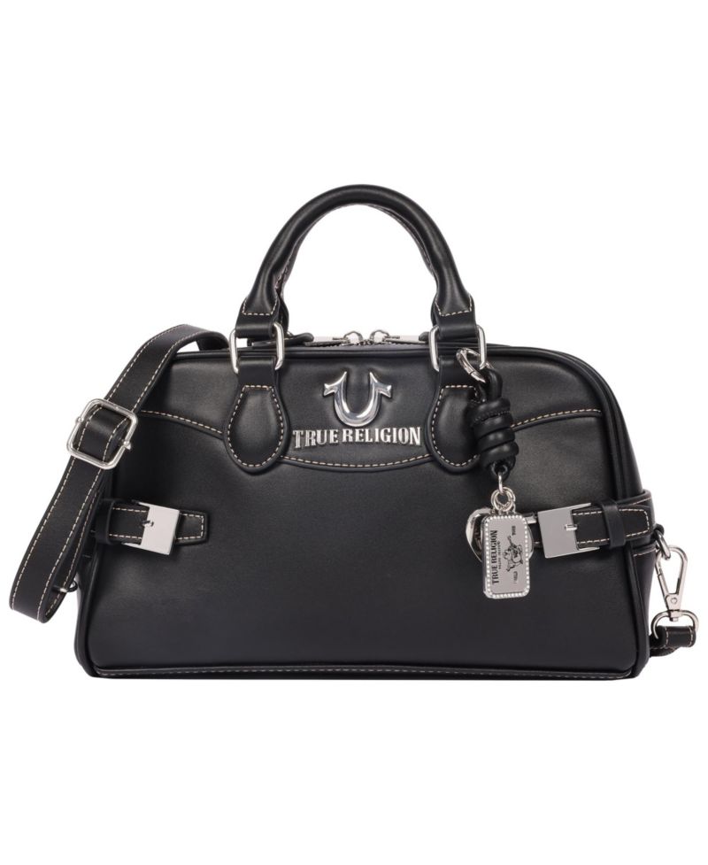 Brooks Smooth PU Belted Satchel - Women s Top Handle Satchel with Detachable Crossbody Strap