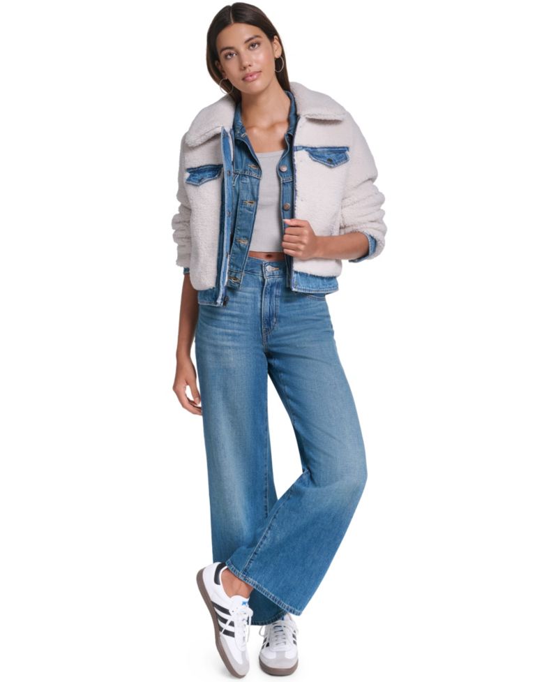 Women's Denim Sherpa Quilted-Lined Jacket