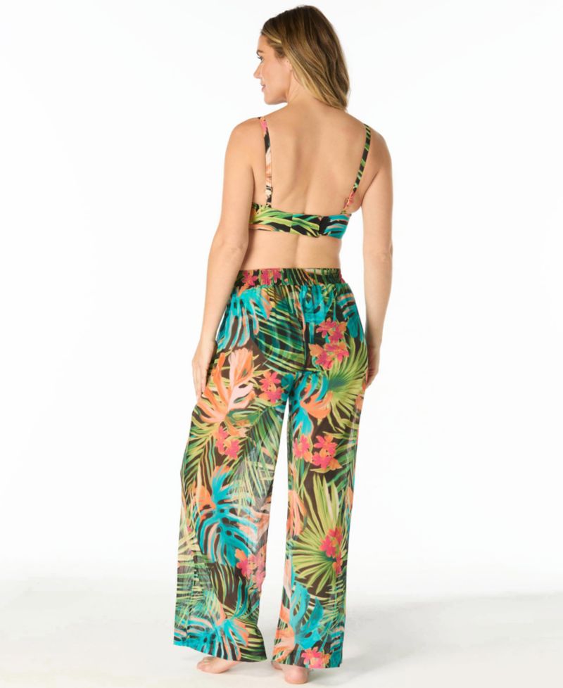 Women's High-Waist Wide-Leg Mesh Cover-Up Pants