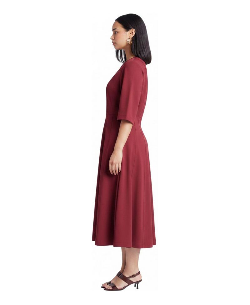 Women's Seam Detail Ponte Workwear Midi Dress