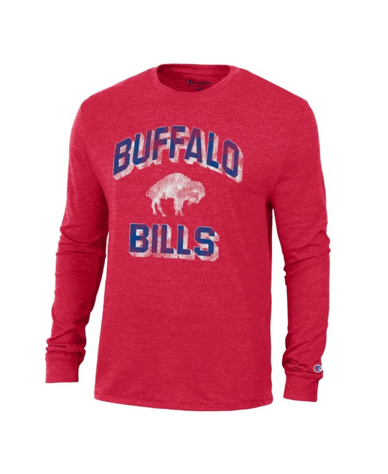 Men's Buffalo Bills Ultimate Distressed Long-Sleeve Crewneck T-Shirt