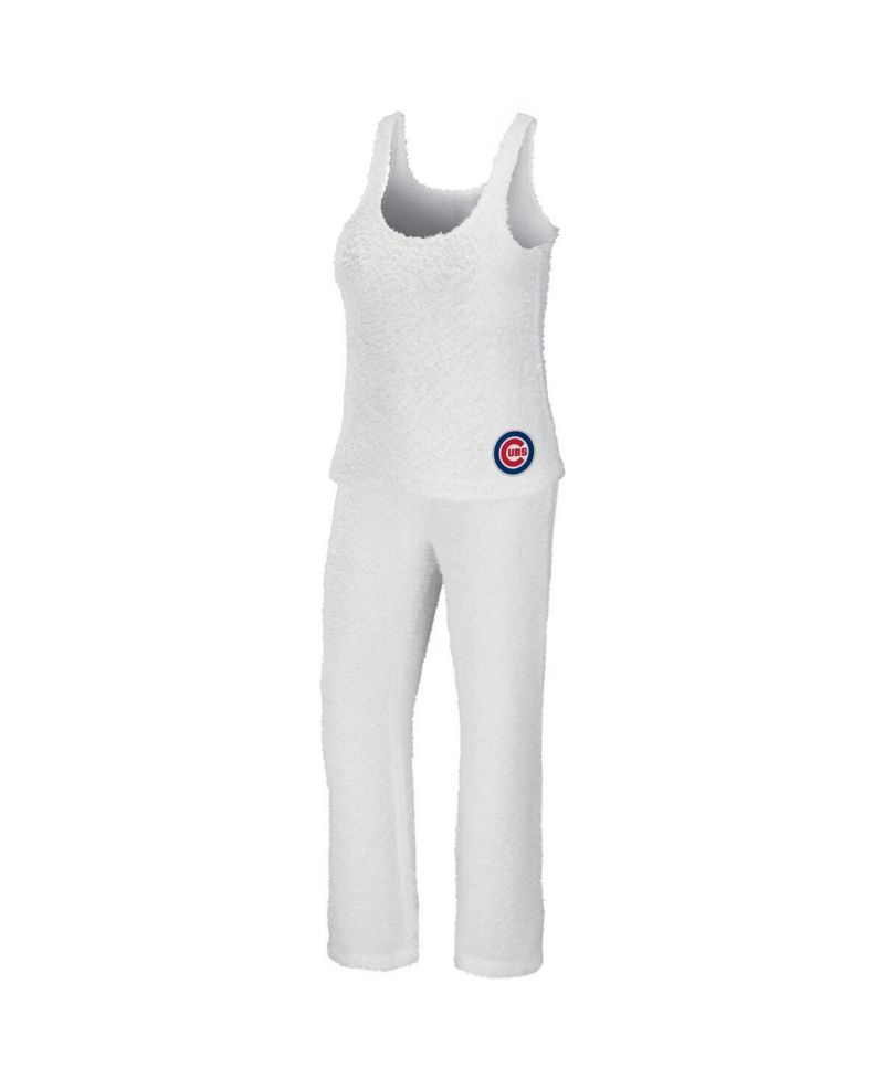 Women's Cream Chicago Cubs Cozy Lounge Tank Top and Pants Set