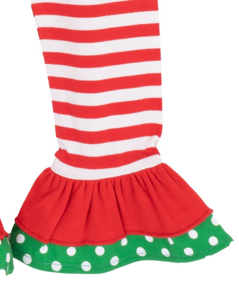 Baby Girls' Solid Knit and Snowman Applique Top and Stripe Knit Leggings, 2-Piece Set