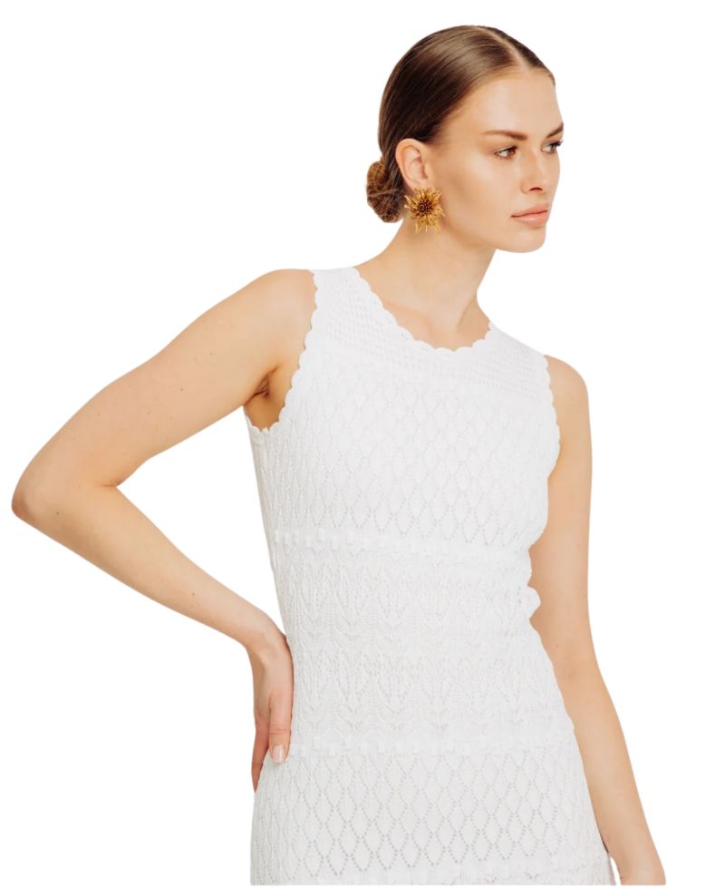 Women's Ryan Crochet Sleeveless Open-Back Midi Dress