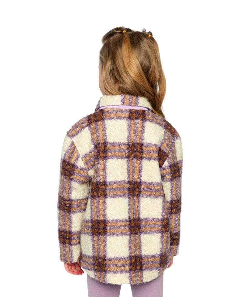 Girls (6-14) Zipped Sherpa Overshirt with Chest Pockets