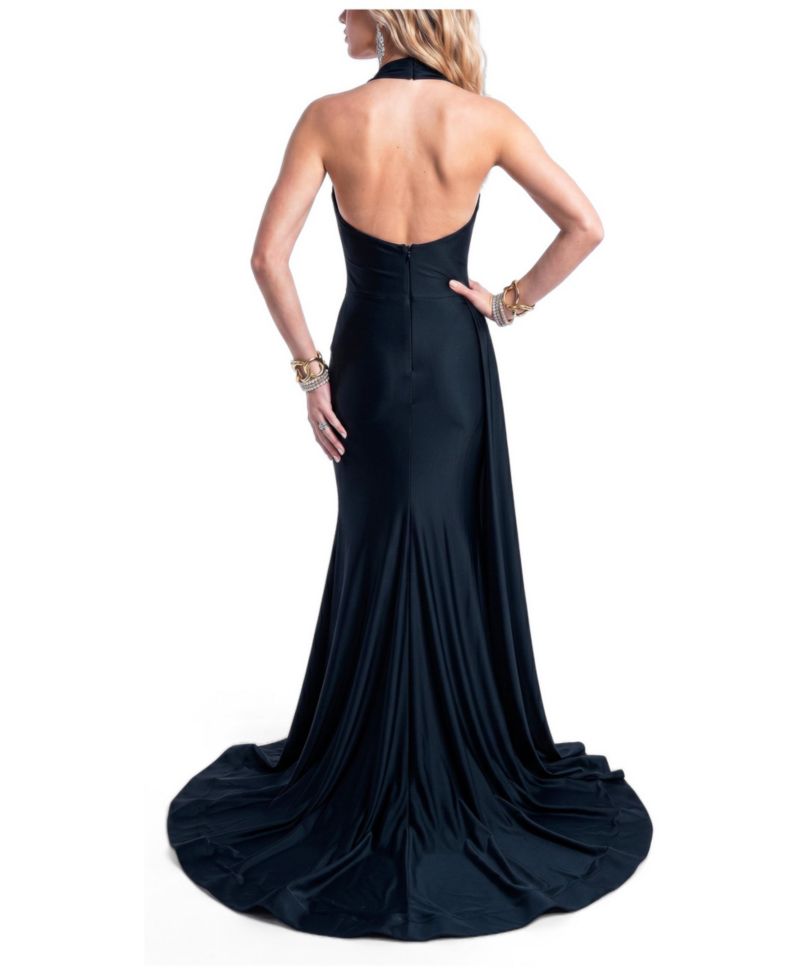 Women's Ruched Halter Mermaid Gown