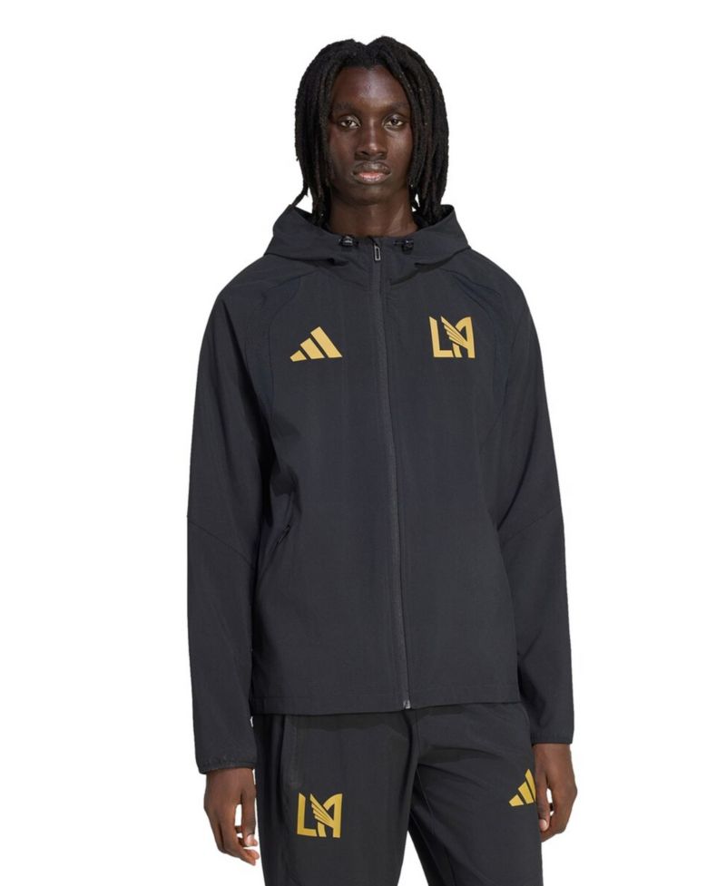 Men's Black LAFC Tiro Travel Full-Zip Hooded Windbreaker