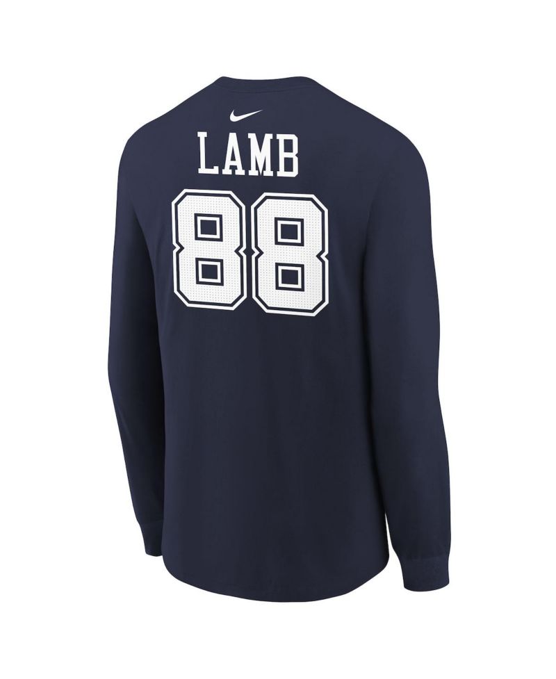 Big Boys and Girls CeeDee Lamb Navy Dallas Cowboys Player Name & Number Long Sleeve T-Shirt