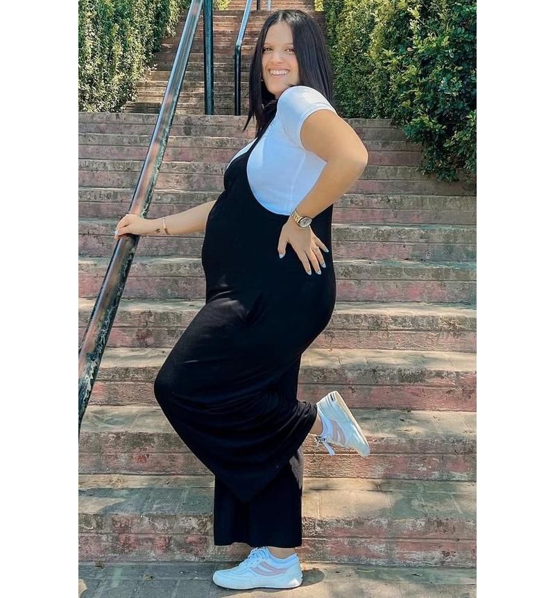 Women's Black Sleeveless Pocketed Wide Leg Jumpsuit