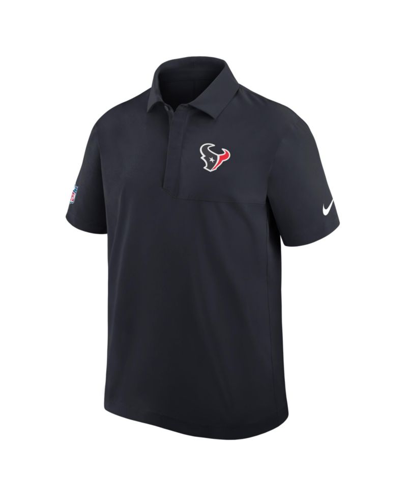 Men's Navy Houston Texans Sideline City Pride Woven Performance Polo Shirt