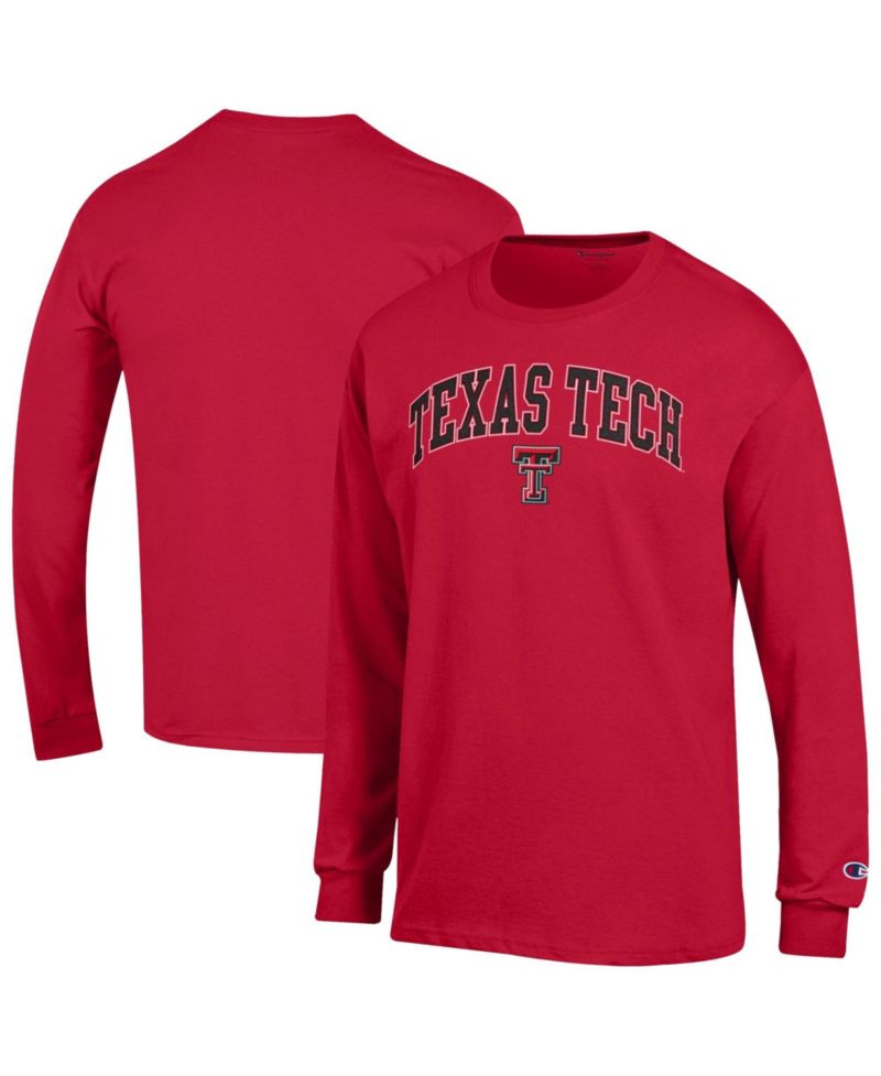 Men's Champion Black Texas Tech Red Raiders Arch Over Logo Long Sleeve T-Shirt
