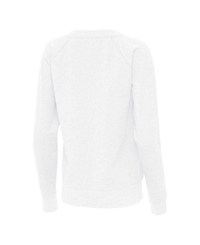 Women's White Tennessee Volunteers Varsity V-Neck Tri-Blend Pullover Sweatshirt