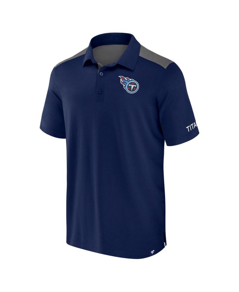 Men's Navy/Gray Tennessee Titans Color Block Polo Shirt