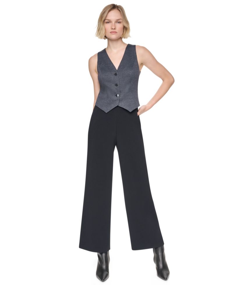Women's Sleeveless Vest V-Neck Wide-Leg Jumpsuit
