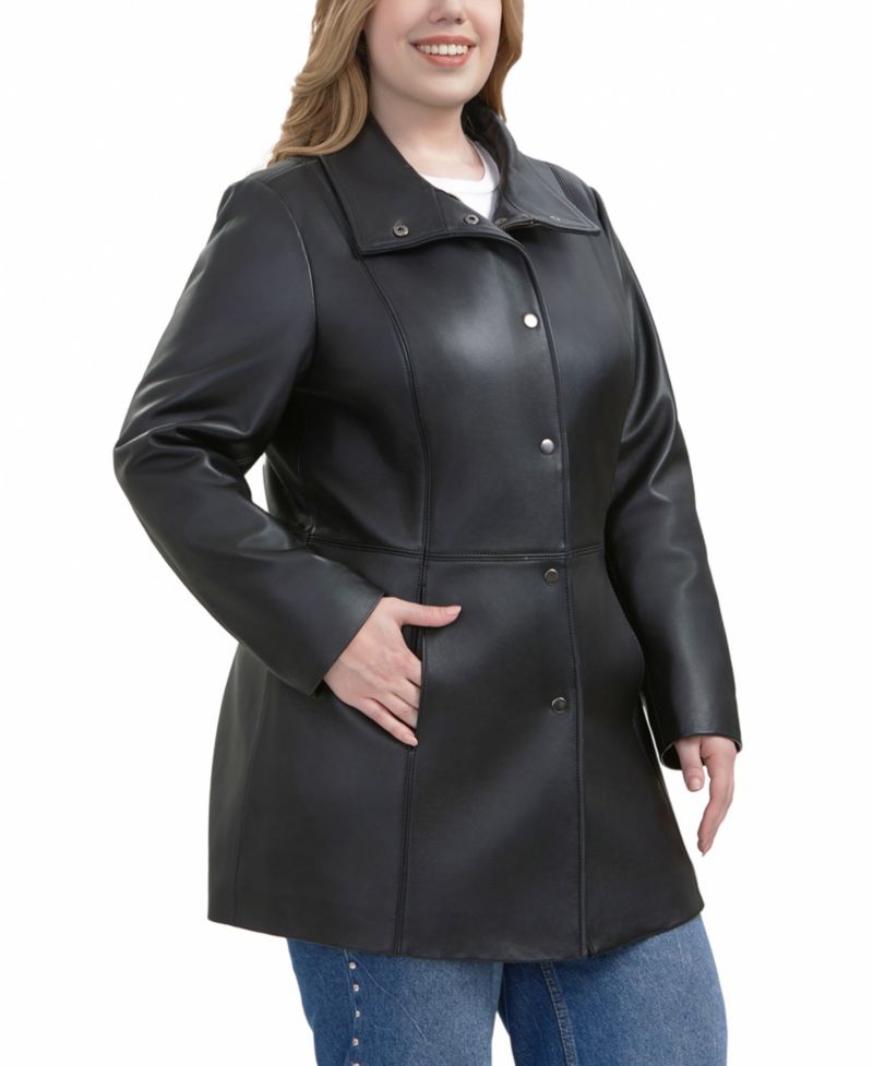 Plus Size Rosie Leather Coat