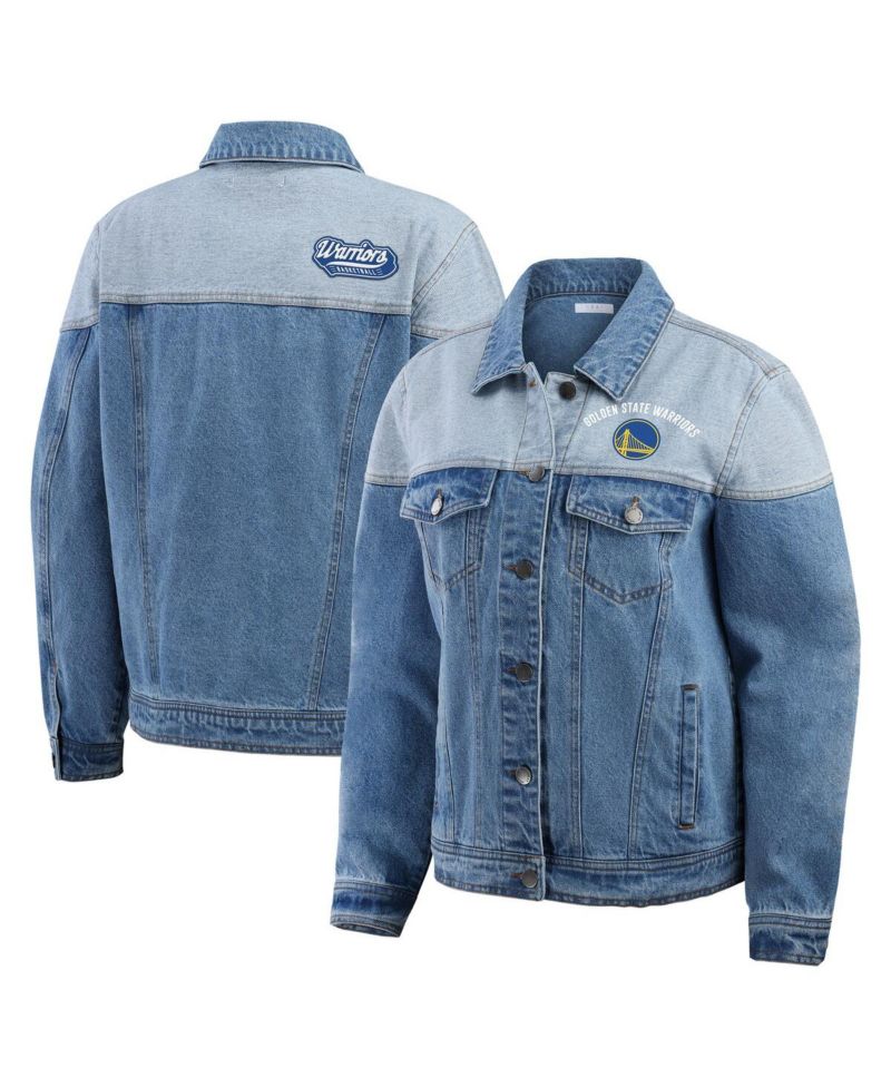 Women's Blue Golden State Warriors Full-Button Denim Jacket