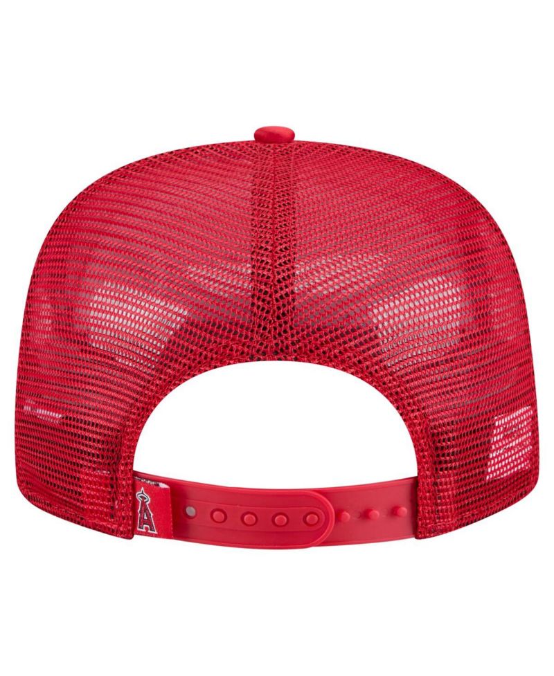 Men's Red Los Angeles Angels Retro Satin Script Golfer Adjustable Hat