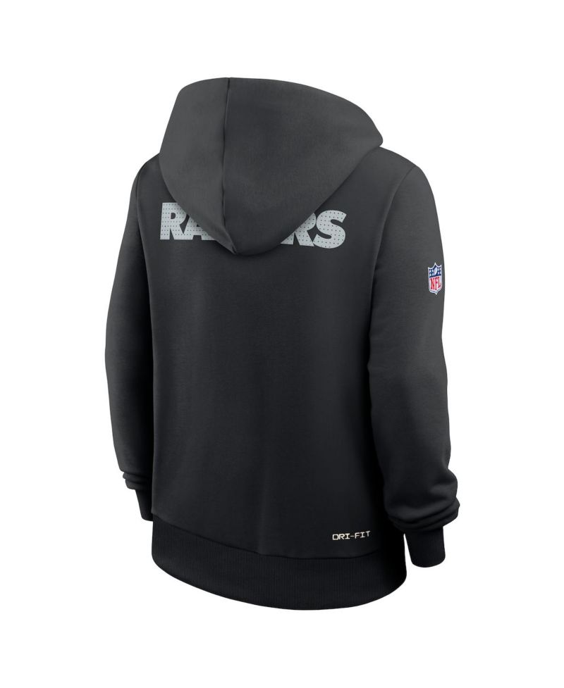 Women's Black Las Vegas Raiders Sideline Standard Issue Initial Home Dri-FIT Hoodie