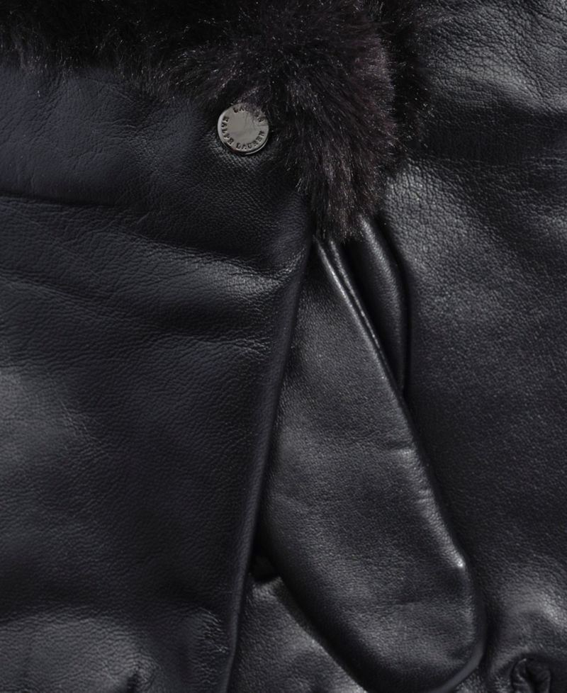 Faux Fur Lined Leather Touch Glove