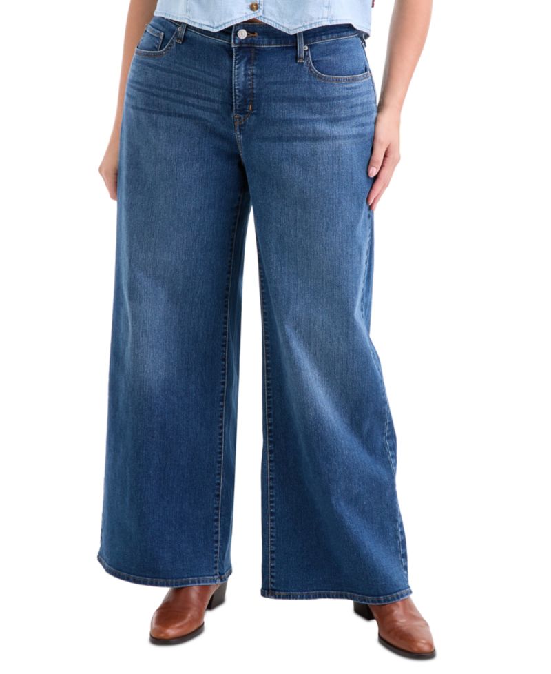 Plus Size Mid Rise 318 Shaping Wide-Leg Jeans