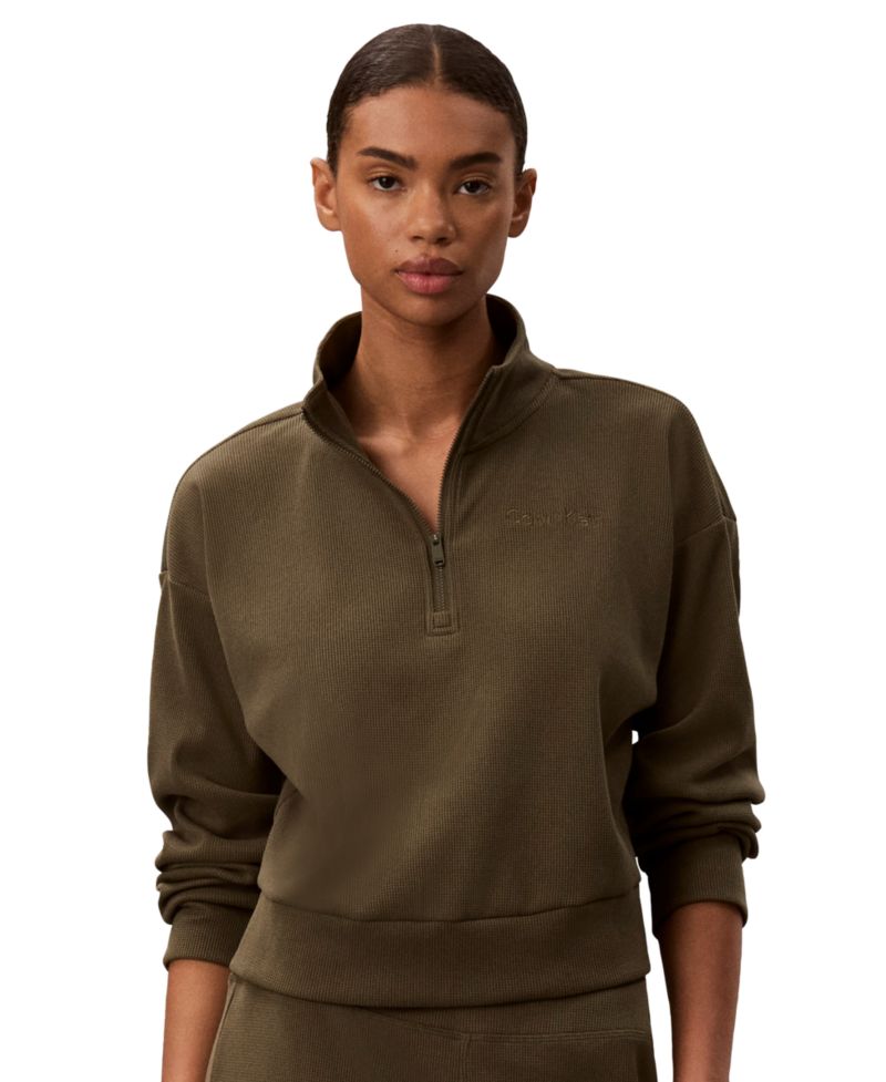 Women's Icon Sport Waffle-Knit Quarter-Zip Sweatshirt