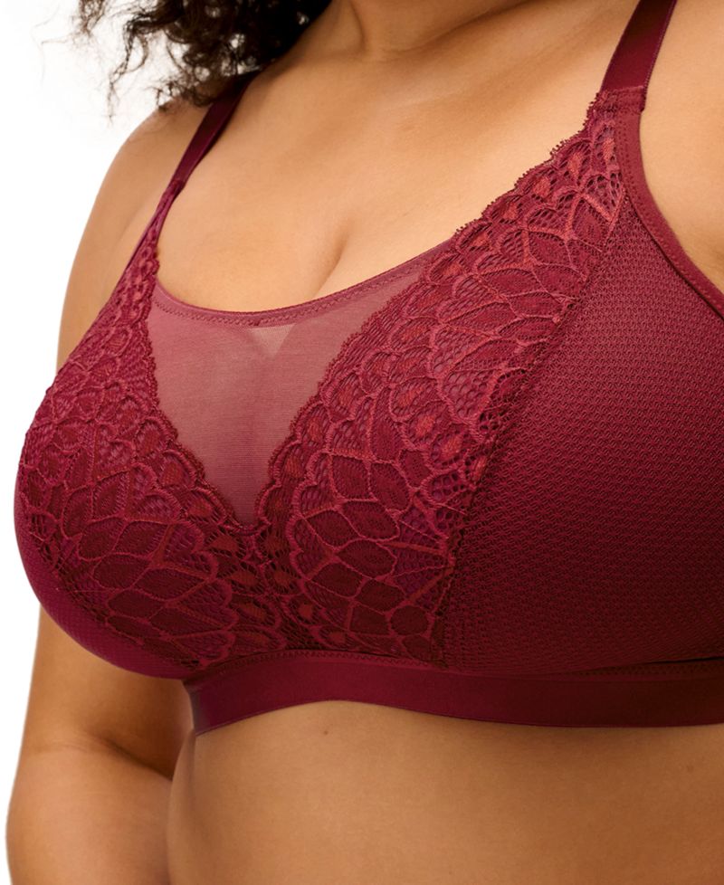 Plus Size Tiernie Wireless Unlined Lace Bralette, EL303317