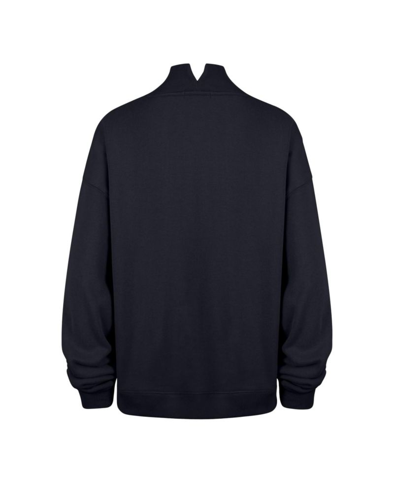 Women's '47 Navy Houston Astros Oversized Vantage Mock Neck Sweatshirt