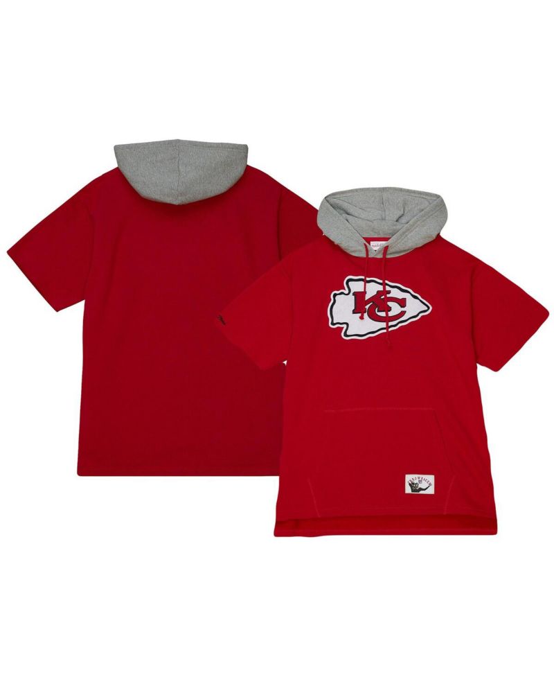 Men's Red Kansas City Chiefs Postgame Short Sleeve Hoodie