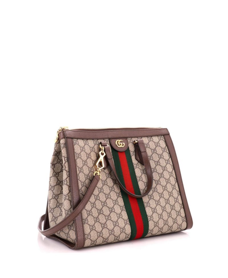 Medium Ophidia Top Handle Tote GG Coated Canvas