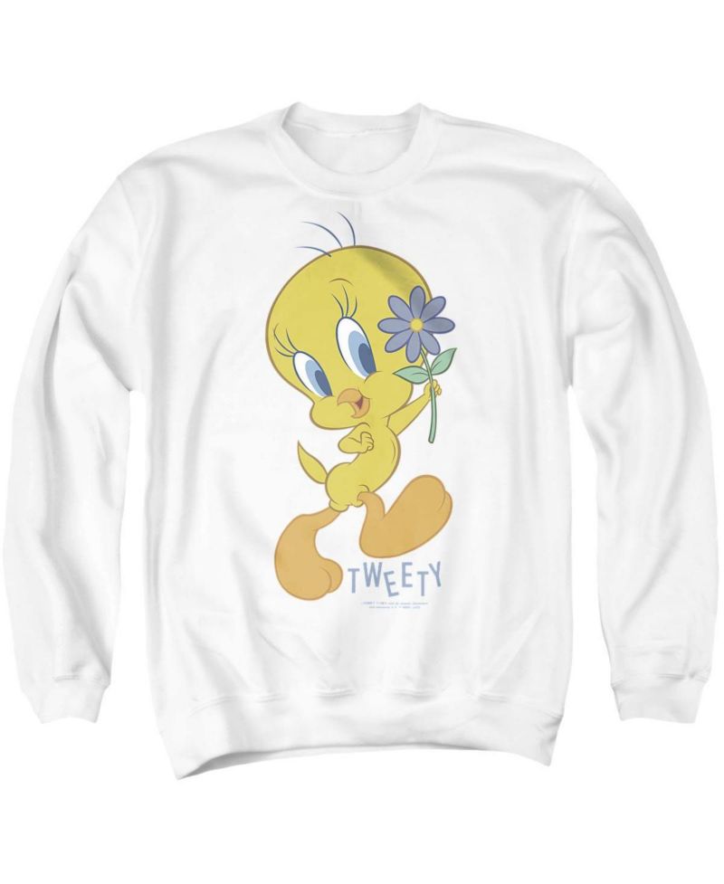 Men's Tweety Flower Graphic Long-Sleeve Sweatshirt